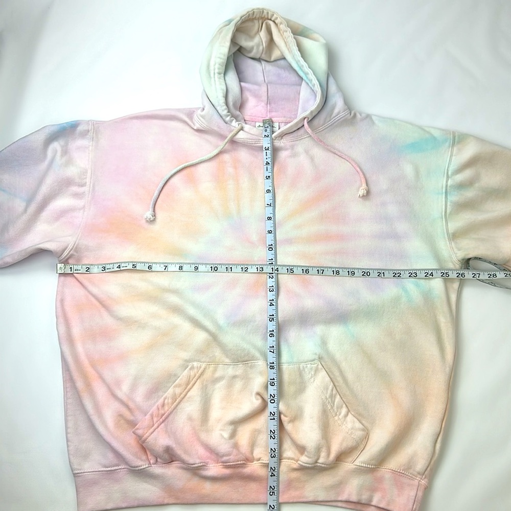 Dreamsicle Pastel Tye Dye Hoodie. X-Large. Pastel Blue, Pink, Orange, Peach. - Picture 4 of 9